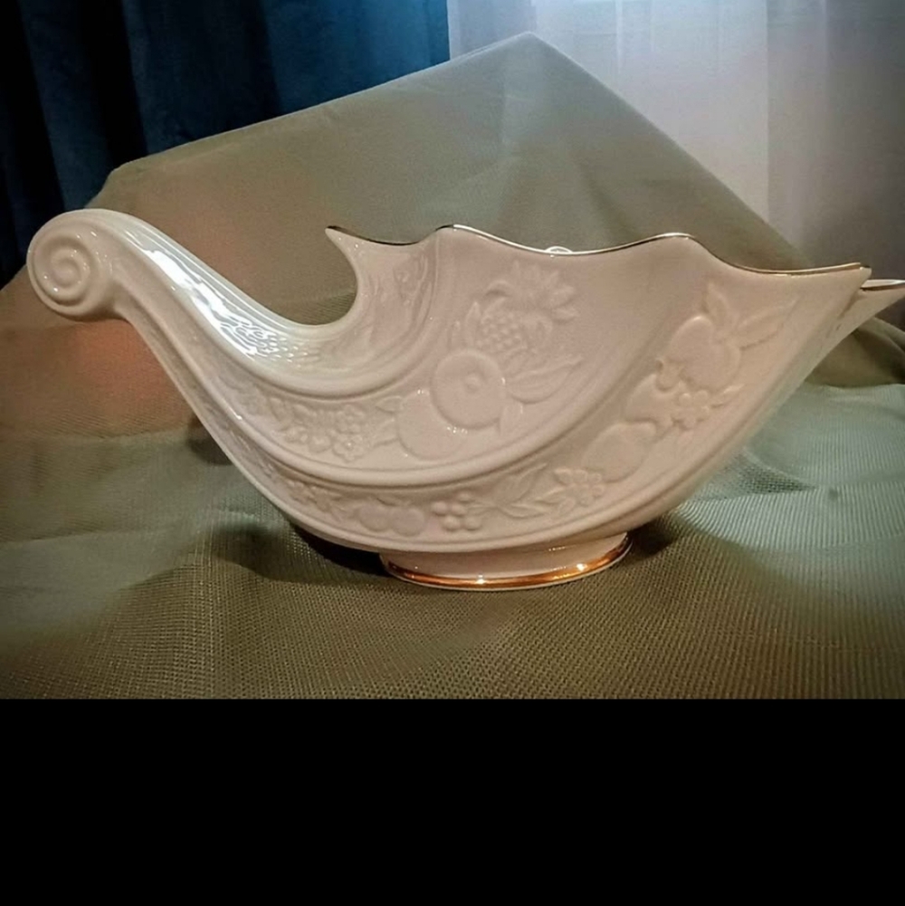 Vintage Lenox  Cornucopia with Gold Trim